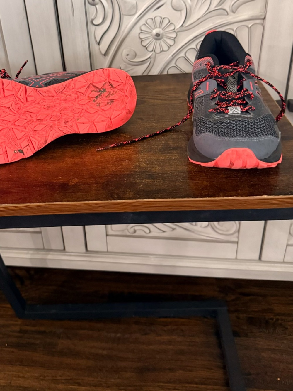 Asics Gray and Coral Women's Running Sneakers